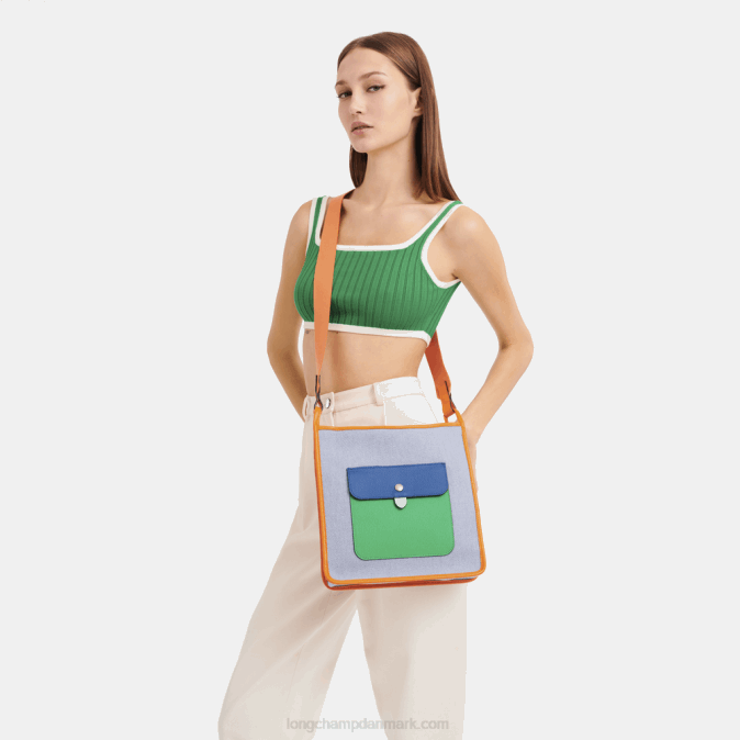 Longchamp Kvinder le foulonne crossbody-taske med lynlås l XDDD260 blå/orange