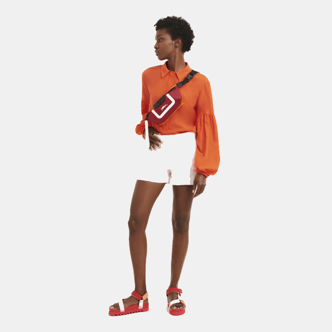 Longchamp Kvinder le pliage samling bælte taske XDDD213 orange/burgunder