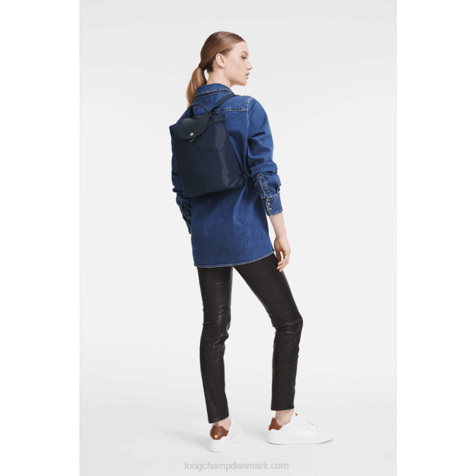 Longchamp Kvinder le pliage grøn rygsæk XDDD438 flåde